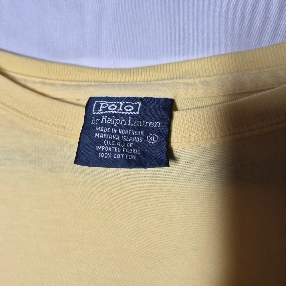 Ralph Lauren T Shirt Yellow Size‎ XL Blue Pony Logo Casual